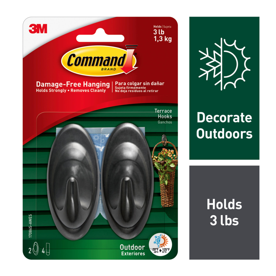 Command Outdoor Clear Window Hook, Large, 1 Hook, 2 Strips/Pack Can Command Hooks Be Used On Glass