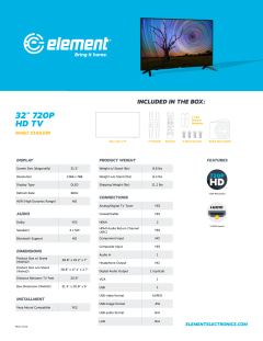 Element 32” 720P HD TV
