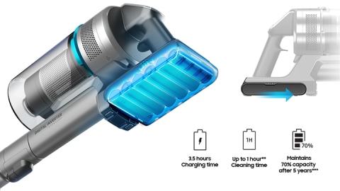 Up to 120 minutes, no recharge needed - Removable Battery