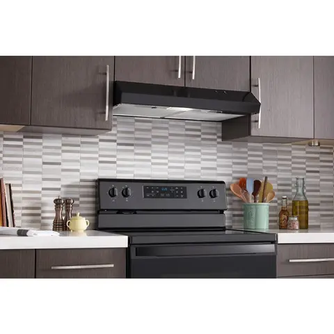Whirlpool 30 Black Under Cabinet Range Hood