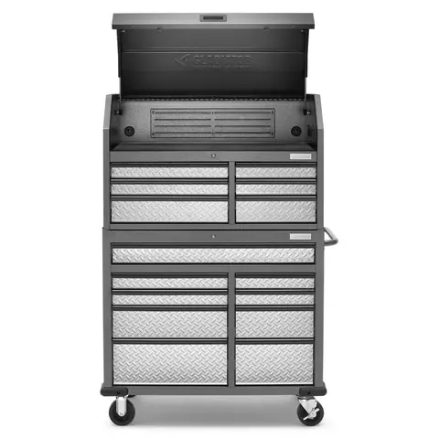 Gladiator Silver Tread Premier 41 inch 15-drawer Mobile Tool Chest