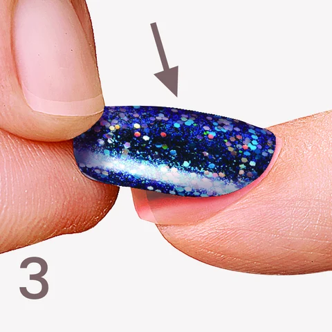 3. Align with cuticle, gently press on &amp; hold for 5 seconds.