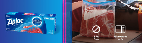 Ziploc® Brand Freezer Bags with Grip 'n Seal Technology, Quart, 19 Count