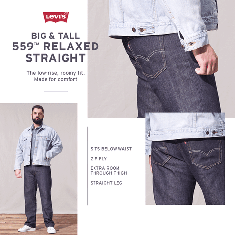 levis 559 black jeans big and tall
