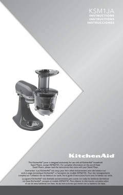 kitchenaid ksm1ja masticating juicer and sauce attachment