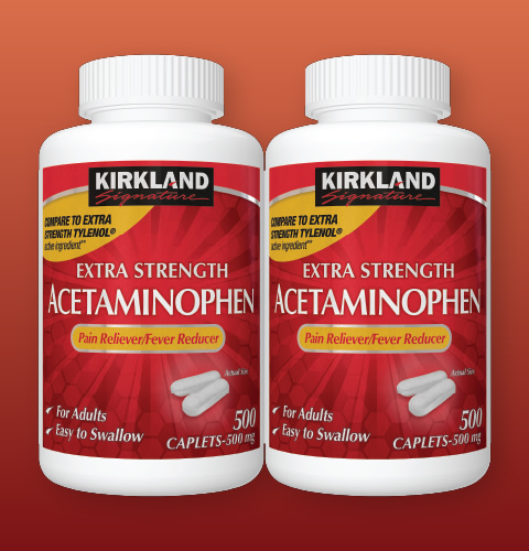 Kirkland Signature Extra Strength Acetaminophen Packaging