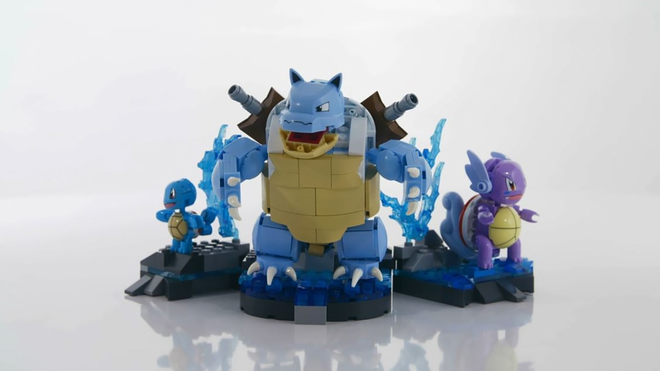 MEGA Pokemon Squirtle Building Toy Kit with 3 Action Figures (379 Pieces)  for Kids