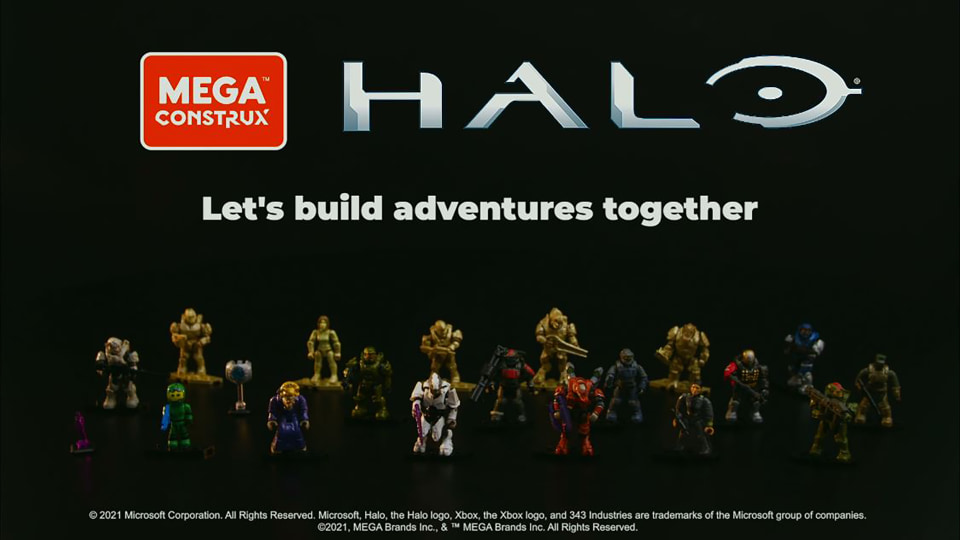 thumbnail video image 2 of Mattel MEGA Halo Action Figures Toy Building Set, 20th Anniversary pack with 352 pieces, 20 Poseable, Collectable Characters and Accessorie, 2 of 7