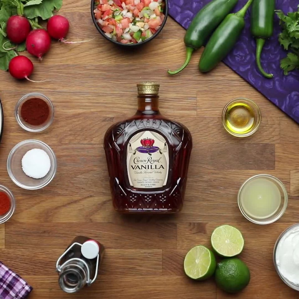 thumbnail video image 2 of Crown Royal Vanilla Flavored Whisky, 50 mL, 2 of 8