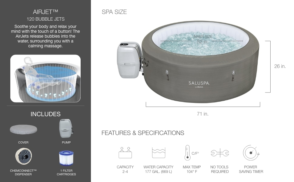 SaluSpa Laguna AirJet Inflatable Hot Tub | My online store dba Expo Int'l