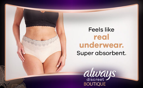 Always Discreet Boutique Underwear Incontinence Pants Medium Peach - ASDA  Groceries