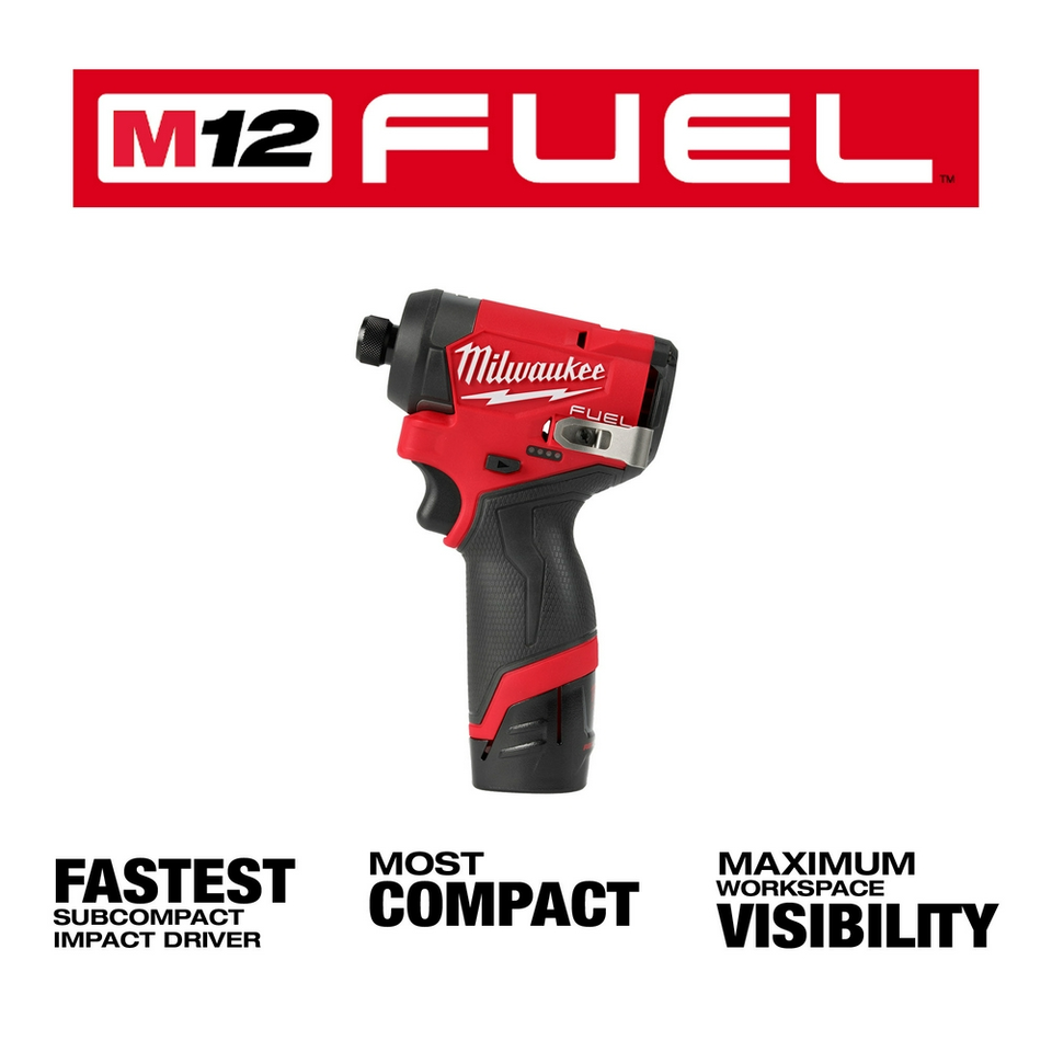 プレジションインパクト Milwaukee Tool - M12 Cordless Impact Driver: 12V, 1/4