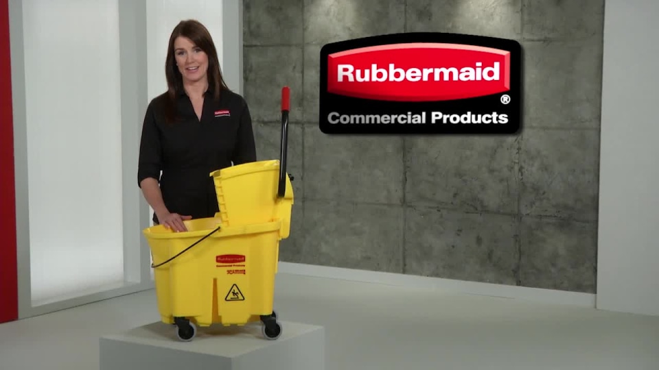 Rubbermaid RCPFG758888RED wavebrake 2.0 mop bucket wringer combo