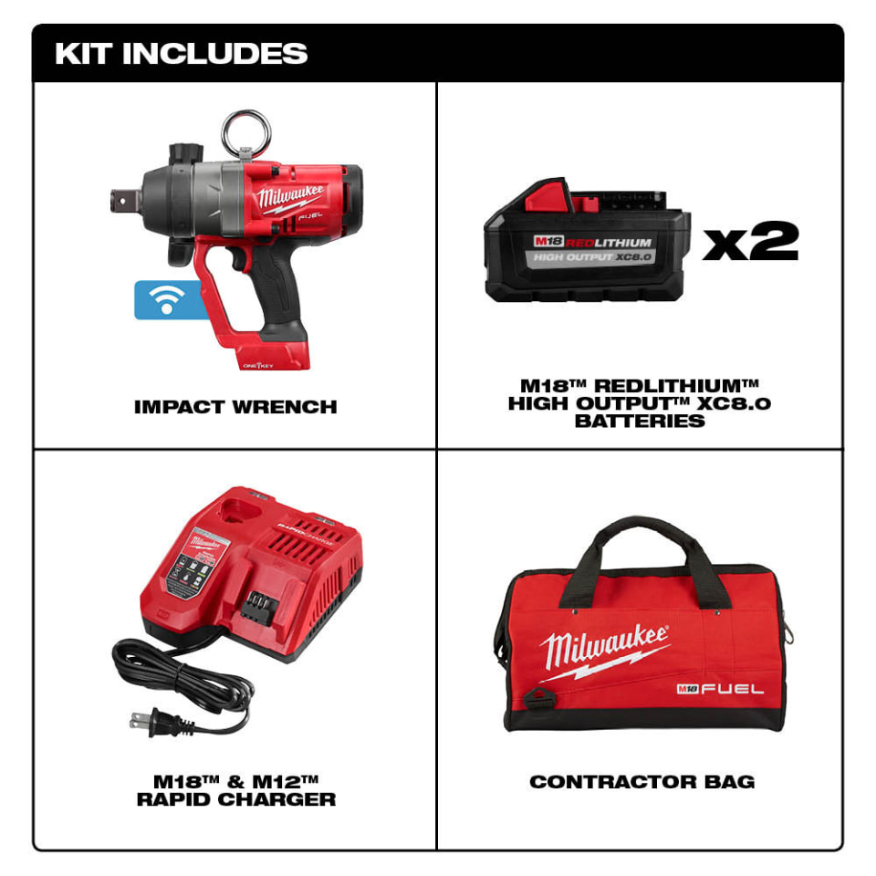 Cordless Impact Wrench: 18V, 1 Drive, 0 to 2,450 BPM, 0 to 1,650 RPM