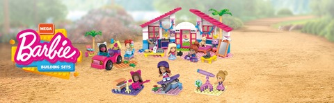 Barbie Malibu House Building Toys Set by MEGA with 303 Bricks and Special  Pieces, Accessories and 2 Micro-Dolls, Toy Gift Set for Ages 5 and up