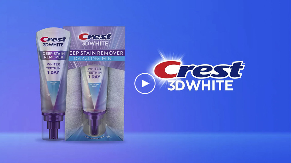 thumbnail video image 2 of Crest Toothpaste, 3DWhite Brilliance Deep Stain Remover Dazzling Mint Toothpaste, 3.1oz, 2 of 17