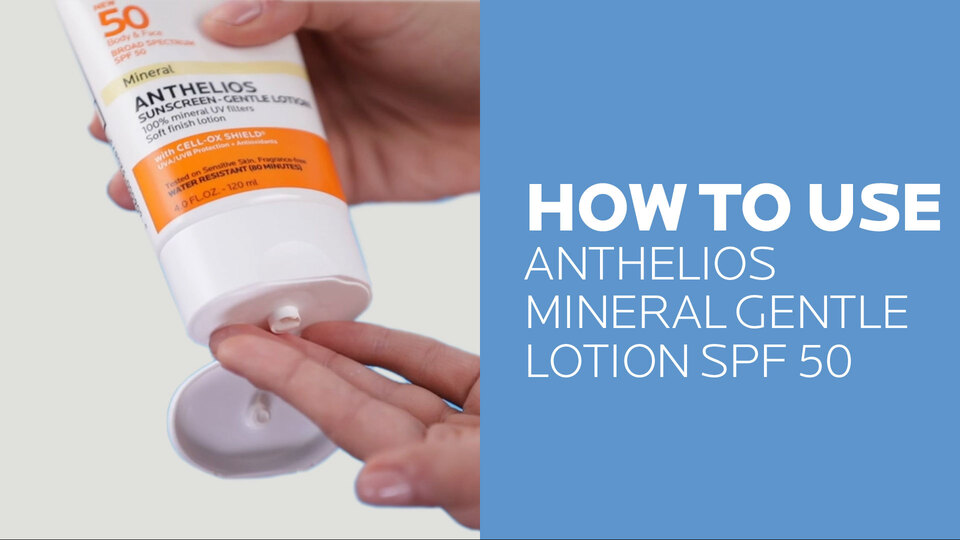thumbnail video image 2 of La Roche-Posay Anthelios SPF 50 Gentle Lotion Mineral Sunscreen, 4.0 fl oz, 2 of 10