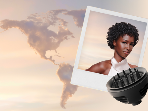 Clouds shaped like the Americas, with a model and a diffuser attachment.