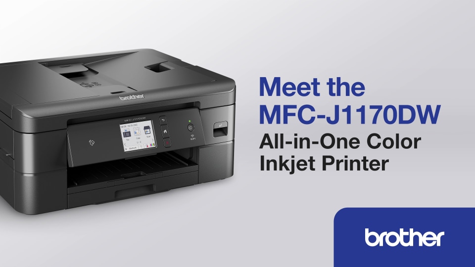 thumbnail video image 2 of Brother MFC-J1170DW Inkjet Printer-Wireless, Scanner, Fax, All-in-One Printer, 2 of 10