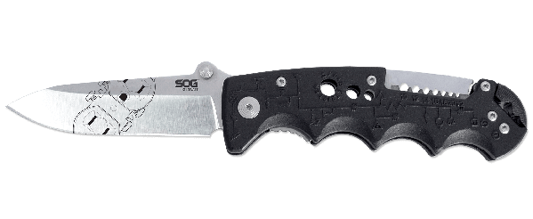 SOG Specialty Knives - 3-13/32″ Blade, 8.2″ OAL, Partially Serrated Clip  Point Folding Knife - 57960734 - MSC Industrial Supply