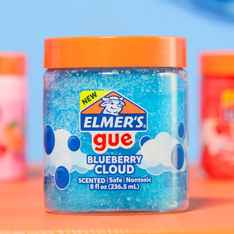 Set Of 3 Elmer's GUE 8oz Pre Made Slime, Blueberry Cloud, Scented