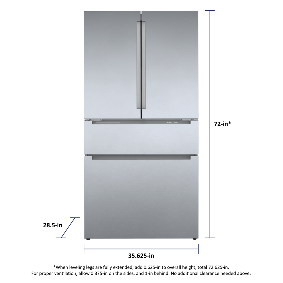 Bosch 21 Cu. Ft. 800 Series French Door Refrigerator B36CL80ENS