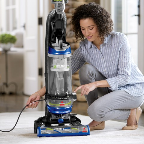 BISSELL CleanView Bagless Pet Upright Vacuum Cobalt Blue Black