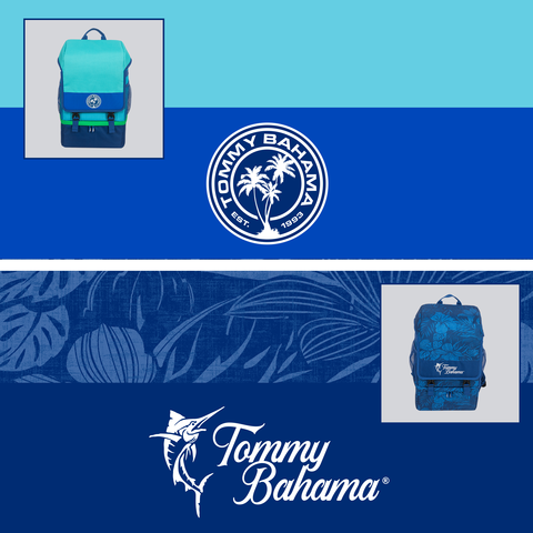 Blue two-toned stripe pattern and tropical blue pattern.