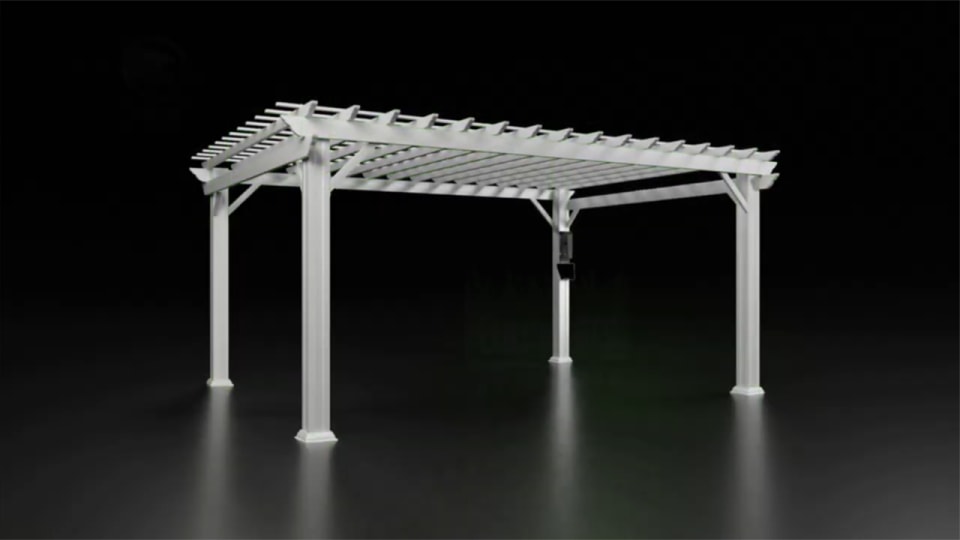 12x10 Stratford Traditional Steel Pergola With Sail Shade Soft Canopy