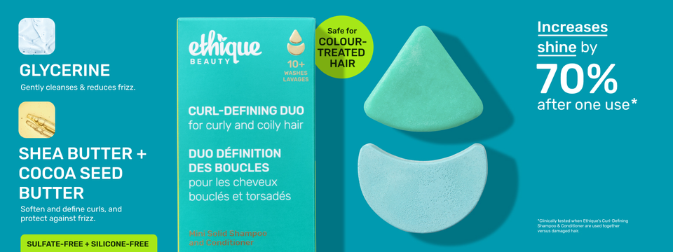 An image of a mini shampoo and conditioner bar set for curl-defining