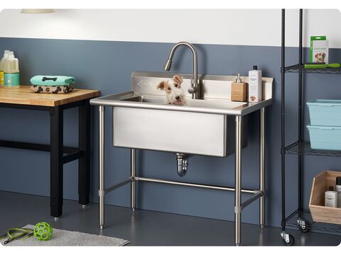 large utility sink used a dog grooming sink