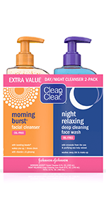 Clean & Clear™ Oil Free Day & Night Cleansers, 2 ct / 8 fl oz