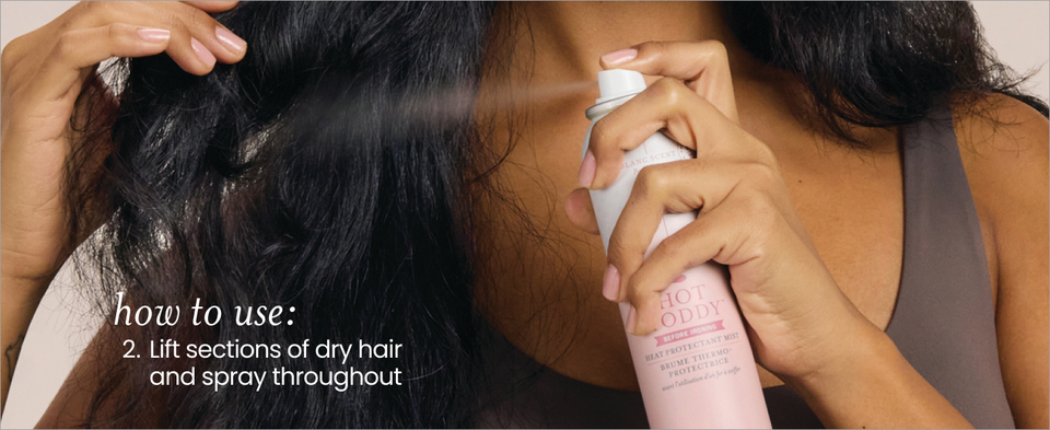 lift sections of dry hair and spray throughout
