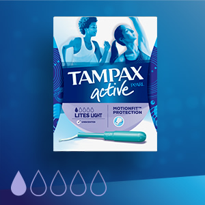 Tampax Pearl Active Plastic, Lites / Light Absorbency, Unscented Tampons