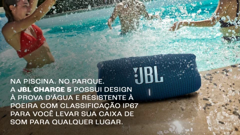 Caixa de Som Bluetooth JBL Charge 5 ,Azul-JBLCHARGE5BLU - Ibyte