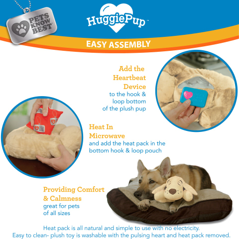 HuggiePup Puppy Behavioral Aid Toy Heartbeat & Sealed Heat Pack Crate  Training