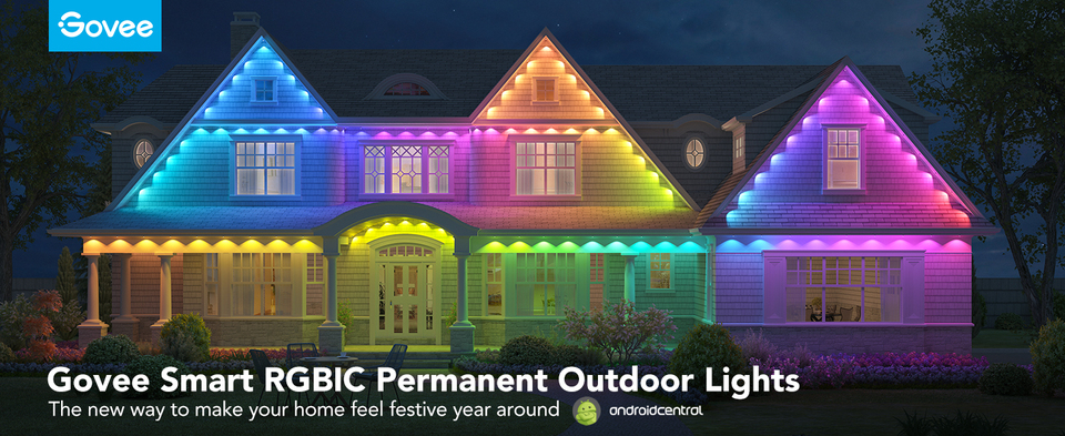 Govee Permanent Outdoor Color Changing Lights - 150ft/45m - Eye-catching Festive Lighting Effects - Last Up to 50,000 Hours