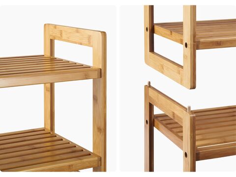 stackable frames of the bamboo shoe rack