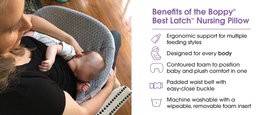 Boppy Best Latch Breastfeeding Pillow In Grey Bed Bath Beyond