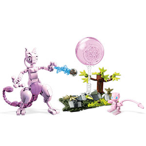  Mega Construx Pokemon Mew vs. Mewtwo Clash Construction Set  with character figures, Building Toys for Kids (341 Pieces) : Toys & Games