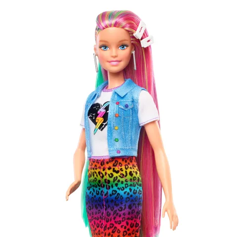 Barbie with rainbow glitter hair deals