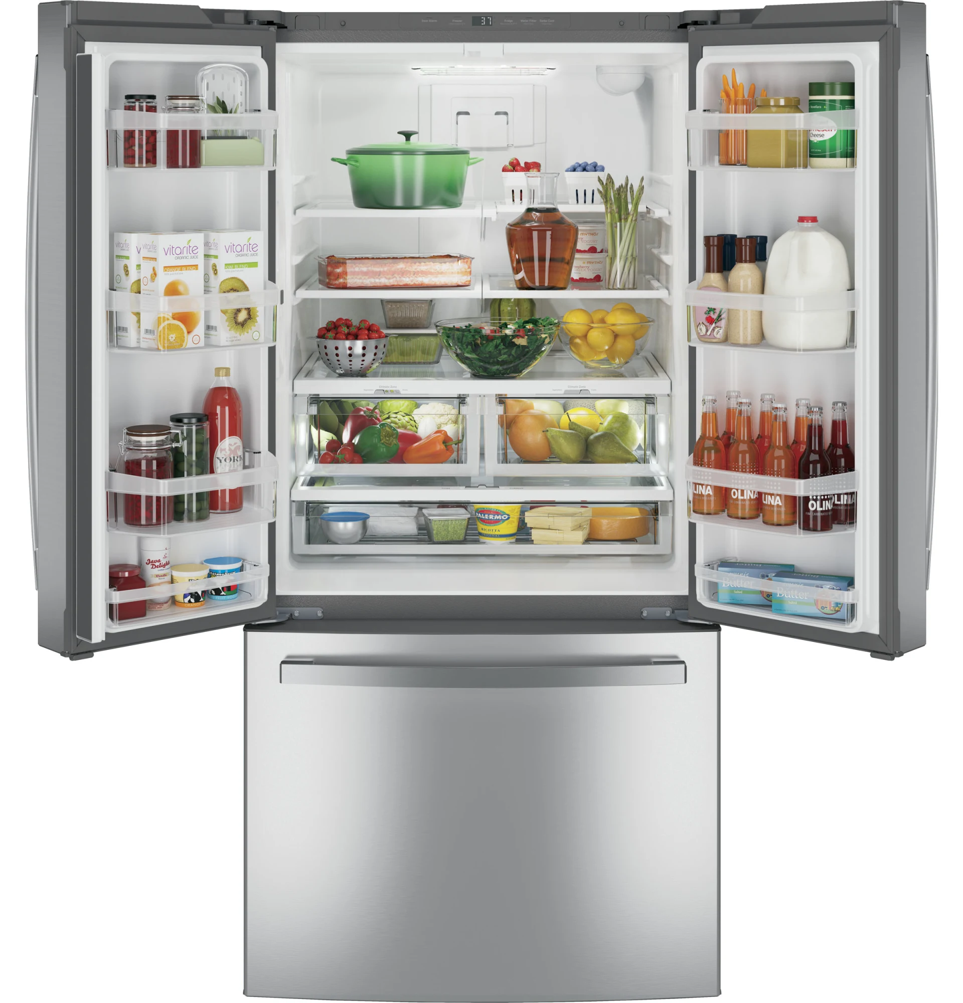 GE Appliances 24.8 Cu. Ft. French Door Refrigerator with Internal Water Dispenser NFM