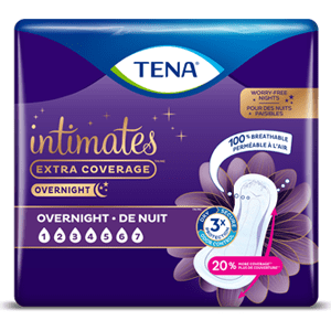Tena Sensitive Care Extra Coverage Overnight Pads, 28 Count - 28