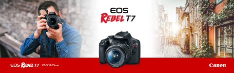 Cámara Fotográfica Digital Canon EOS Rebel T7, 24.1 MP, Video Full HD,  Wi-Fi. Con lente 18-55mm.