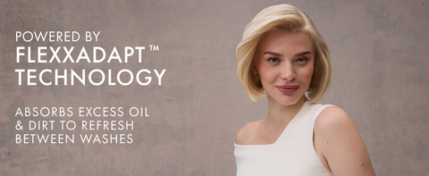 Woman with short, blond, healthy-looking hair next to text about benefits.