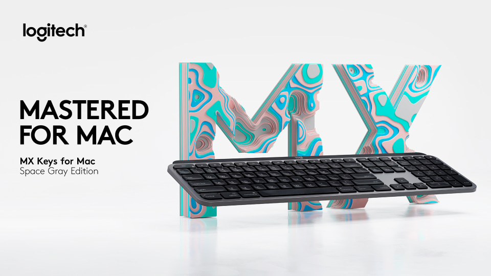 Logitech MX Keys Advanced Wireless Illuminated Keyboard for Mac, Backlit  LED Keys, Bluetooth, USB-C, Metal Build - Space Gray