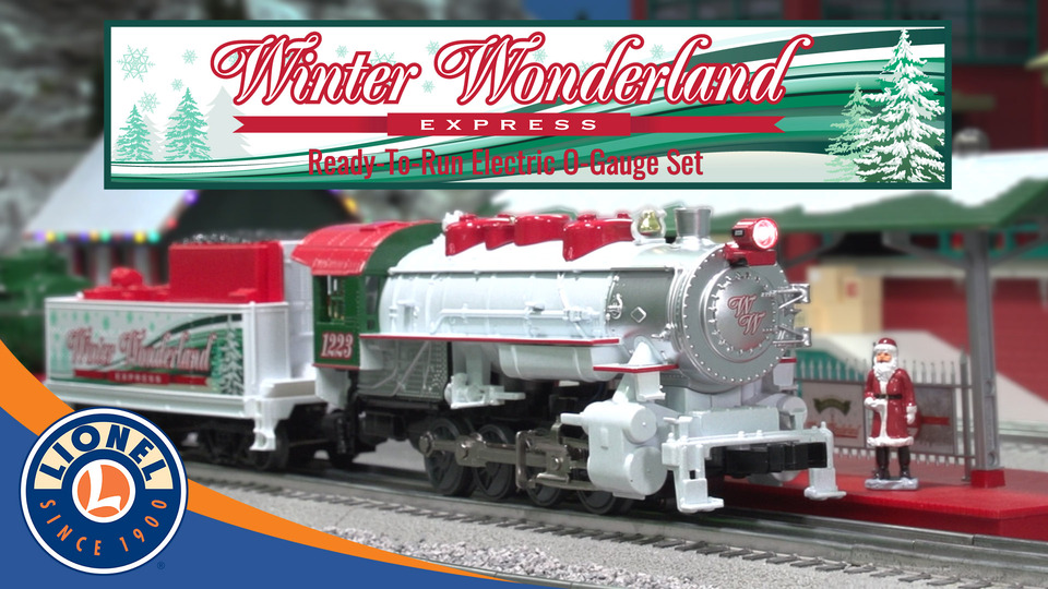 thumbnail video image 2 of Lionel Winter Wonderland LionChief 5.0 Electric O Gauge Train Set with Bluetooth & Remote, 2 of 18