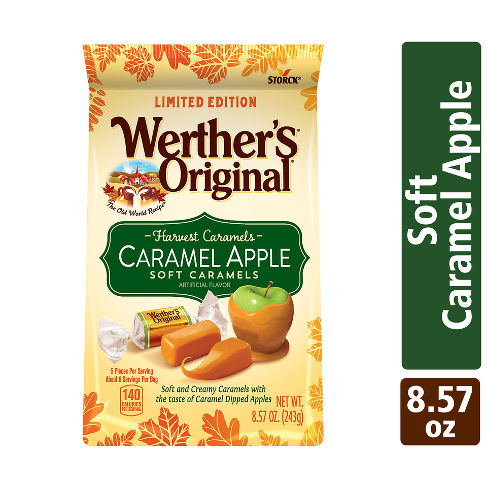 thumbnail video image 2 of Werther's Original Harvest Caramel Apple Soft Caramel Candy, 8.57 oz., 2 of 9