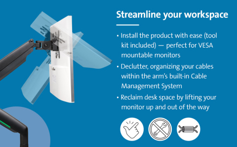 Kensington SmartFit One-Touch Height Adjustable Single Monitor Arm