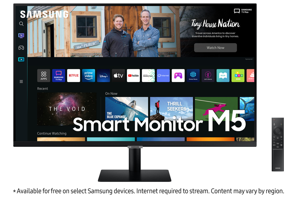 SAMSUNG 32" M7 TV, Adaptive Smart Gaming UHD,  Remote,HDMI,USB-C,LS32AM702UNXZA,Black PrimeVideo, AppleAirplay,  MonitorStreaming Ultrawide 4K Watch Netflix, Picture, View, Speakers, HBO,  Alexa,BuiltIn